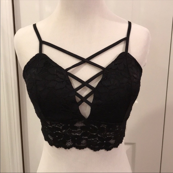 Other - NWOT black lace up bralette